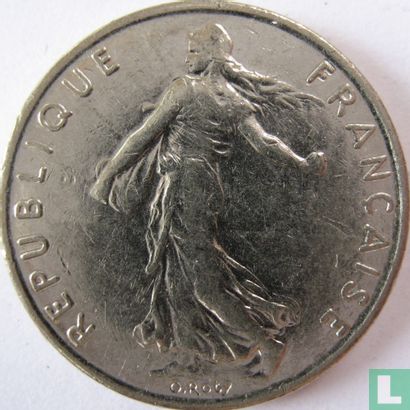 Frankrijk ½ franc 1987 - Afbeelding 2