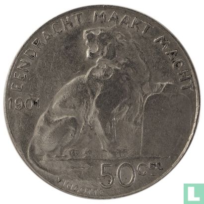 Belgium 50 centimes 1901 (NLD) - Image 1