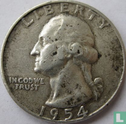 United States ¼ dollar 1954 (D) - Image 1