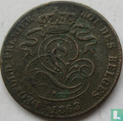 België 2 centimes 1863 - Afbeelding 1