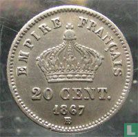 Frankrijk 20 centimes 1867 (BB) - Afbeelding 1