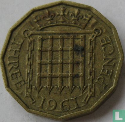 Verenigd Koninkrijk 3 pence 1961 - Afbeelding 1