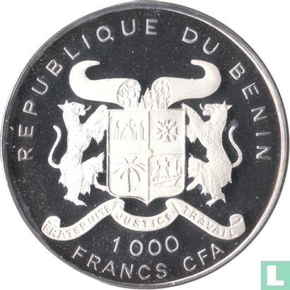 Benin 1000 francs 1992 (PROOF) "1994 Football World Cup in United States" - Image 2