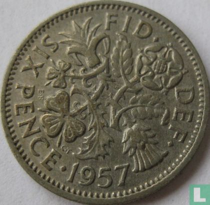 Verenigd Koninkrijk 6 pence 1957 - Afbeelding 1