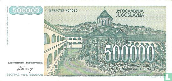 Yougoslavie 500 000 dinars - Image 2