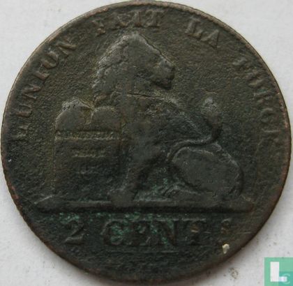 België 2 centimes 1863 - Afbeelding 2