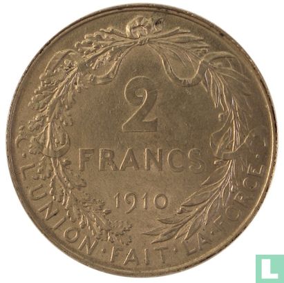 België 2 francs 1910 - Afbeelding 1