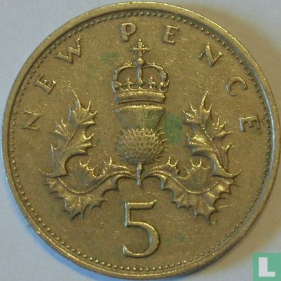 Verenigd Koninkrijk 5 new pence 1969  - Afbeelding 2