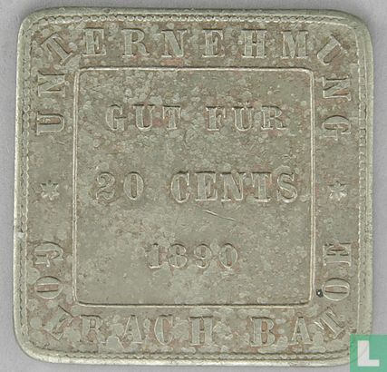 Nederlands-Indië 20 cents 1890 Plantagegeld Sumatra, Goerach Batoe