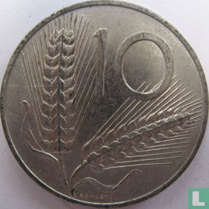 Italien 10 Lire 1972 - Bild 2