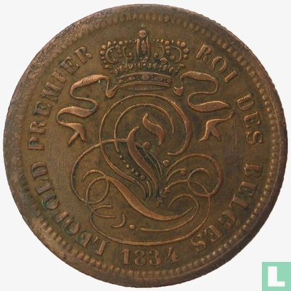 België 2 centimes 1834 - Afbeelding 1