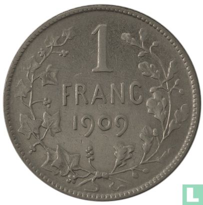 België 1 franc 1909 (FRA - TH VINCOTTE) - Afbeelding 1