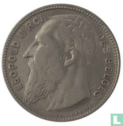 Belgique 1 franc 1909 (FRA - TH VINCOTTE) - Image 2