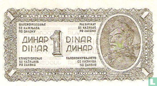 Yougoslavie 1 Dinar 1944 - Image 1