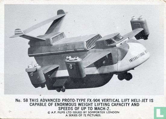 This advanced proto-type FX-904 vertical lift heli-jet is capable of enormous weight lifting capacity and speeds of up to mach-2. - Afbeelding 1