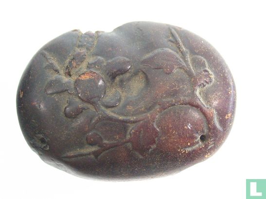Flowers - Chinese charm / amulet made from rare red amber
