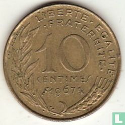 Frankrijk 10 centimes 1967 - Afbeelding 1