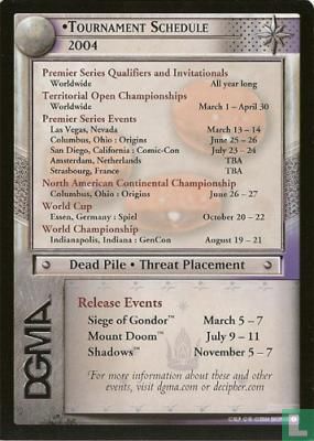 Tournament Schedule 2004 - Afbeelding 1