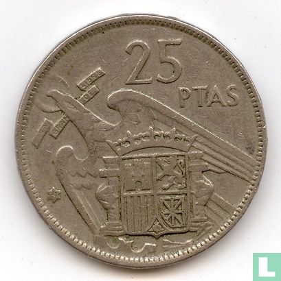 Spain 25 pesetas 1957 (61) - Image 1