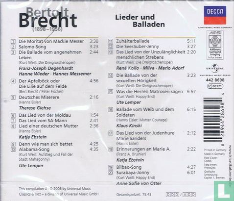 Bertot Brecht - Lieder und Balladen - Image 2