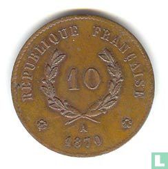 France 10 centimes 1870 "Gambetta" - Image 1