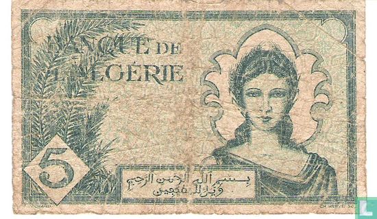 Algerije 5 Francs  - Afbeelding 1