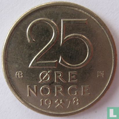 Norwegen 25 Øre 1978 - Bild 1