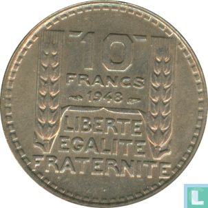 Frankreich 10 Franc 1948 (ohne B) - Bild 1