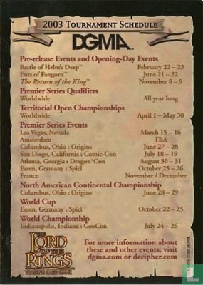 Tournament Schedule 2003 - Afbeelding 1