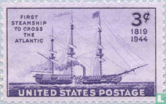 Atlantic crossing steamboat ad 1819