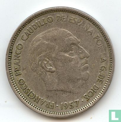 Spain 25 pesetas 1957 (64) - Image 2