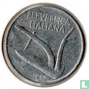 Italy 10 lire 1967 - Image 1