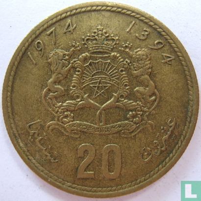 Marokko 20 santimat 1974 (AH1394) - Afbeelding 1