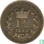 Verenigd Koninkrijk 1½ pence 1862 - Afbeelding 1