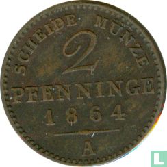 Pruisen 2 pfenninge 1864 - Afbeelding 1