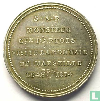 France 5 francs 1814 "Coin of visit" - Image 1