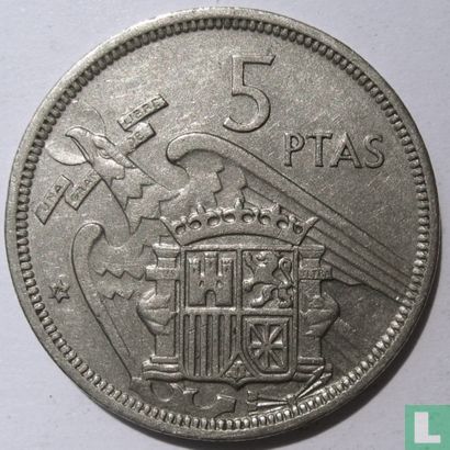 Espagne 5 pesetas 1957 (74) - Image 1