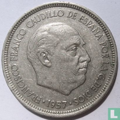Espagne 5 pesetas 1957 (74) - Image 2