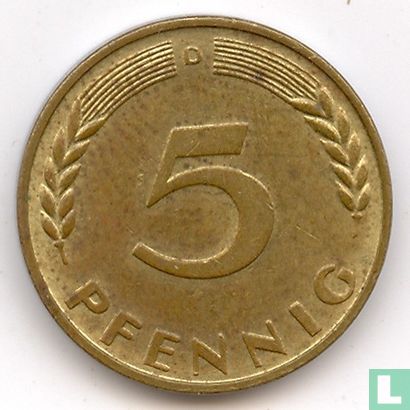 Duitsland 5 pfennig 1969 (D) - Afbeelding 2