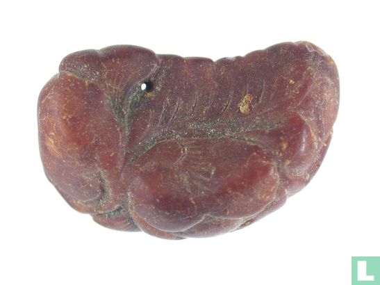 Chinees bird - leaf charm / amulett made from genuine amber 