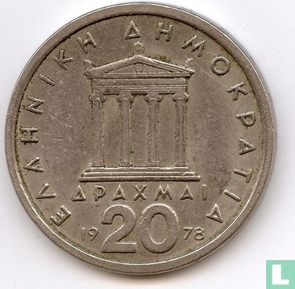 Greece 20 drachmai 1978 - Image 1