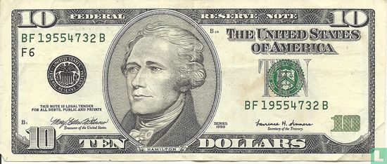 Verenigde Staten 10 dollars 1999 F - Afbeelding 1