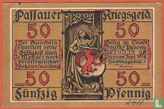 Passau, Stadt - 50 Pfennig 1918 - Afbeelding 1