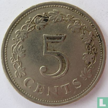 Malte 5 cents 1976 - Image 2