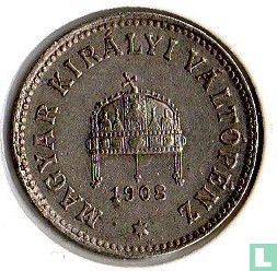 Hongarije 10 fillér 1908 - Afbeelding 1
