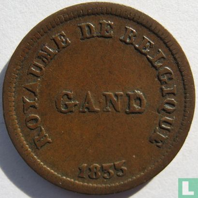 België 1 centime 1833 Monnaie Fictive, Gent - Afbeelding 1