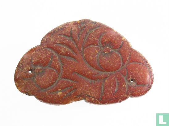 Lotus Leafs - Chinese charm / amulet made from amber