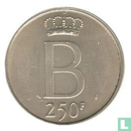 Belgien 250 Franc 1976 (NLD - große B) "25 years Reign of King Baudouin" - Bild 2