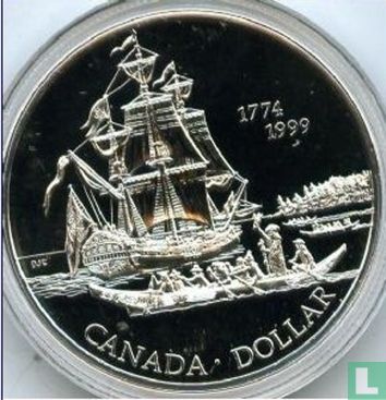 Canada 1 dollar 1999 (PROOF) "225th anniversary Voyage of Juan Pérez and sighting of the Queen Charlotte Islands" - Afbeelding 1