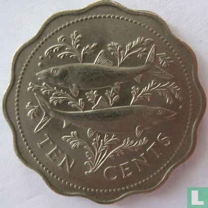 Bahamas 10 cents 1975 (sans marque d'atelier) - Image 2